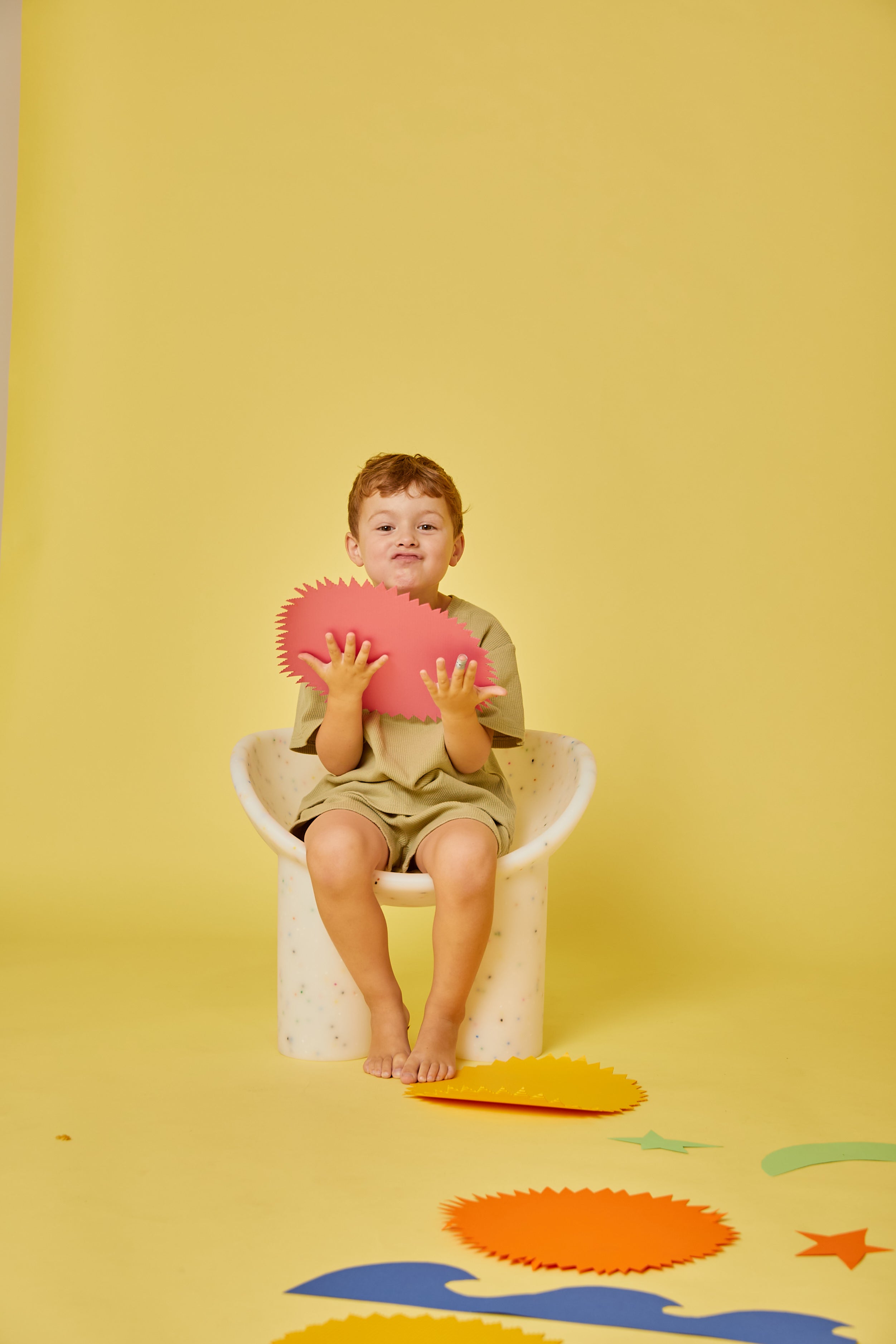 Upright - Replica Roly Chairs - White Confetti