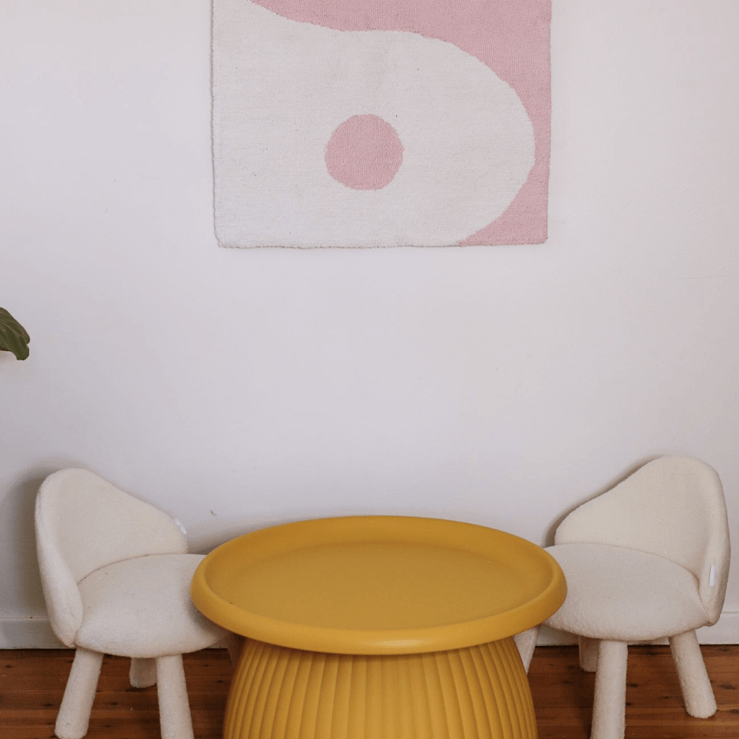 Yin Yang Wall Hanging - Pink and White (New Size) - Cowrie & Conch