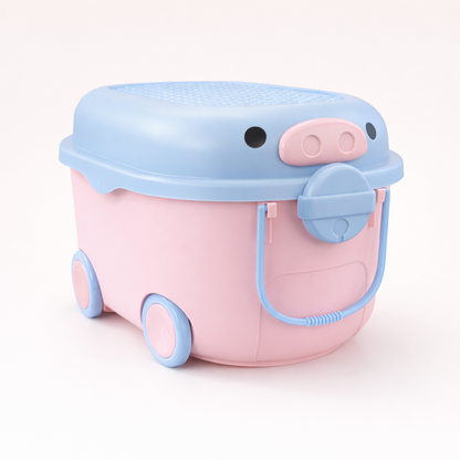 Pre Order Ride a Long Storage - Blue and Pink Pig - Medium  (ships 30 July)