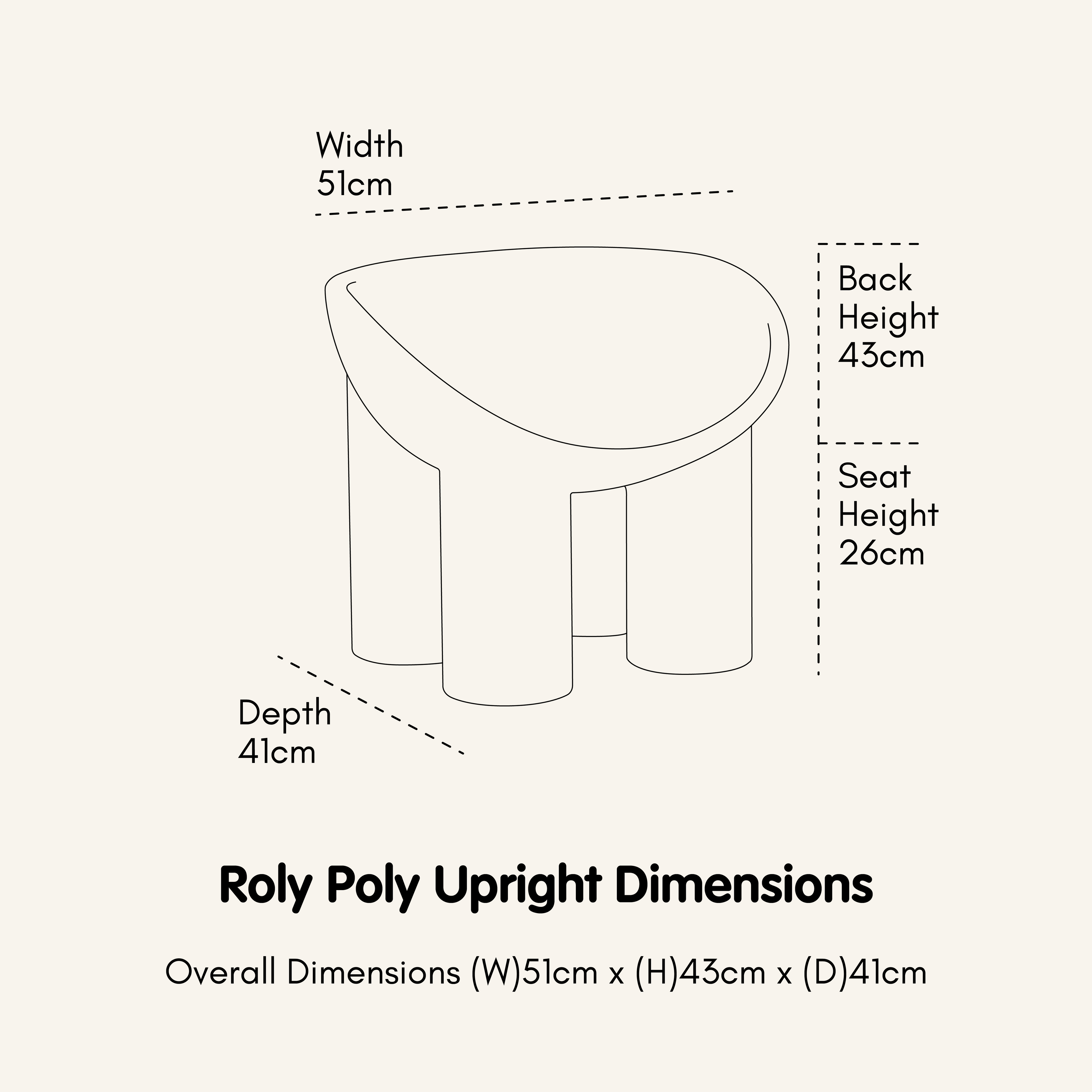 Upright - Replica Roly Chairs - Blush