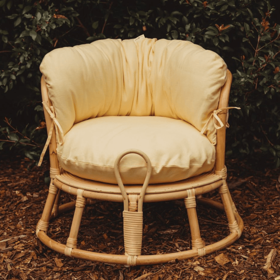 'Holly' Rattan Lounger - Cowrie & Conch