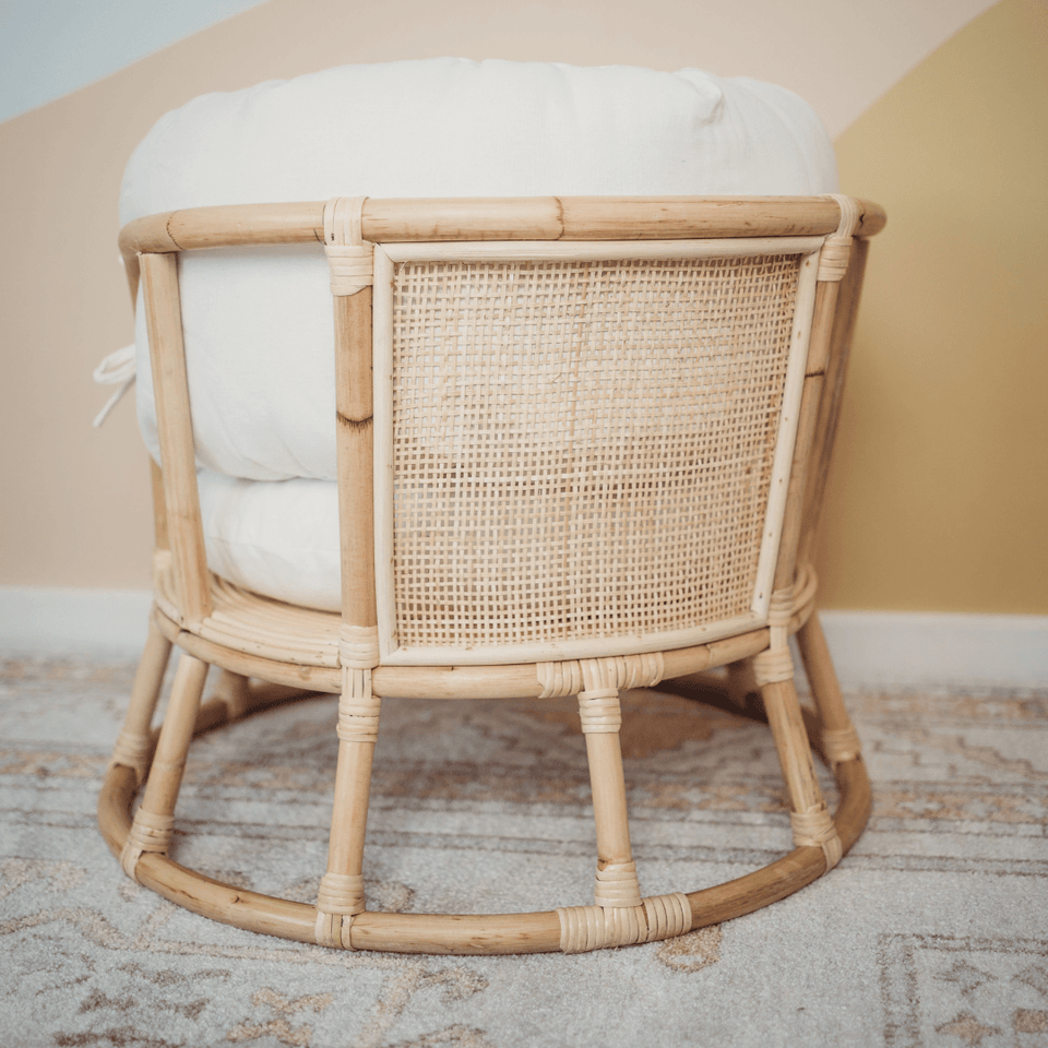'Holly' Rattan Lounger - Cowrie & Conch