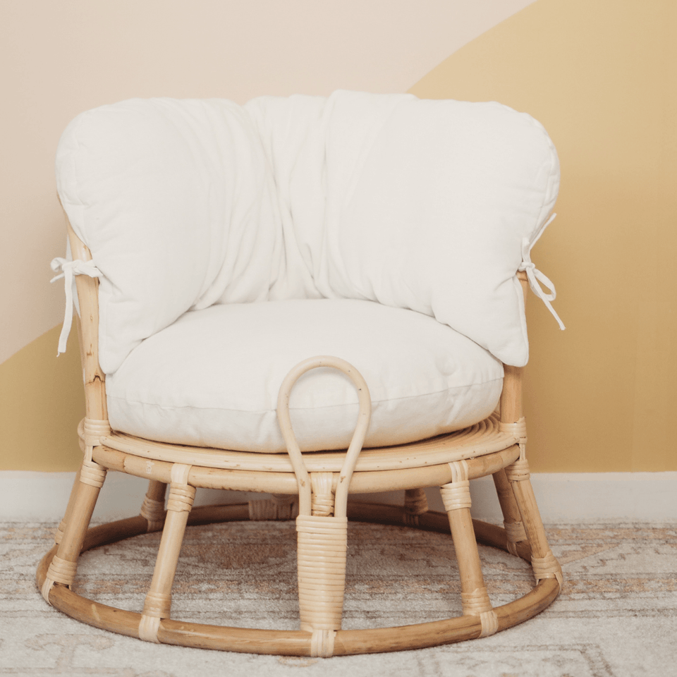 'Holly' Rattan Lounger - Cowrie & Conch